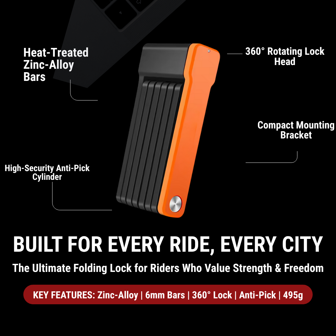 RideGuard FoldSecure – Lightweight Folding Bike Lock with Mount Bracket