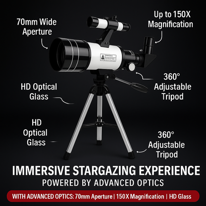 StellarView Pro – 150X HD Astronomical Telescope with Tripod
