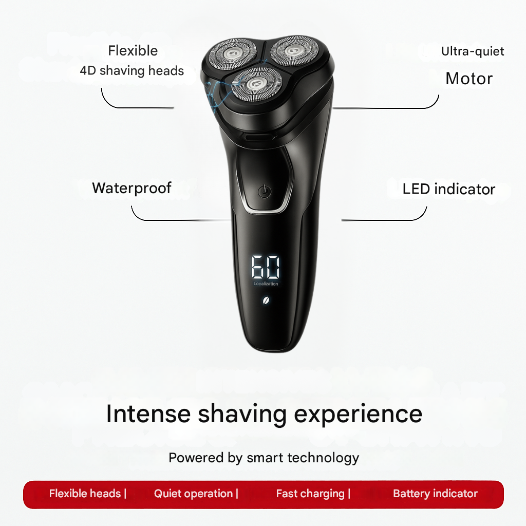SmoothTrim One – 4D Electric Shaver with Pop-Up Trimmer
