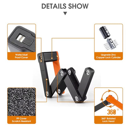 RideGuard FoldSecure – Lightweight Folding Bike Lock with Mount Bracket