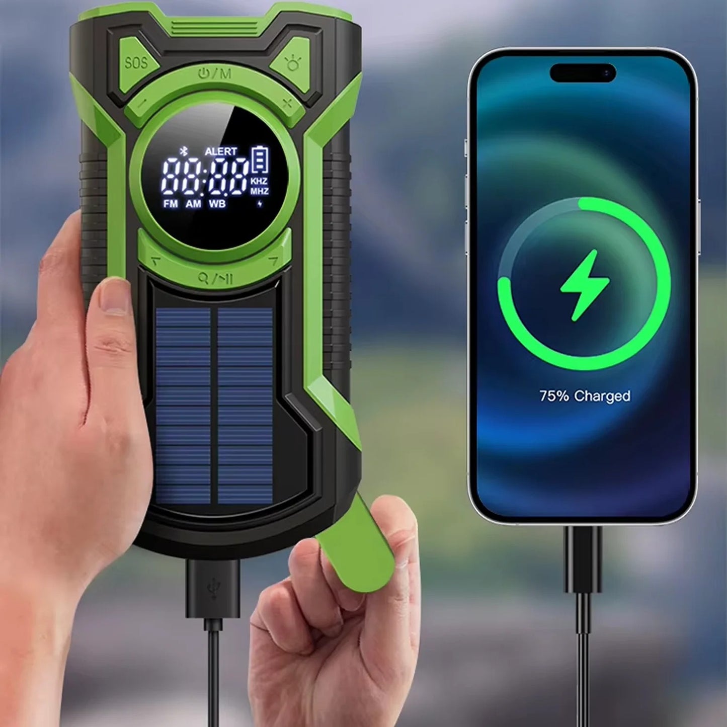 SafeWave Emergency Radio – Solar & Hand Crank Power Bank