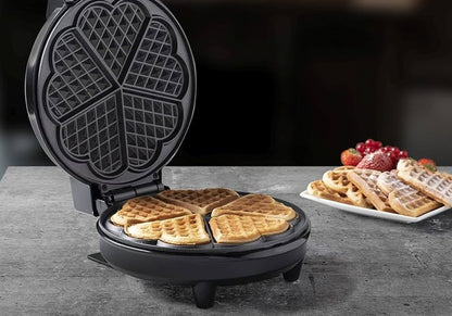Crispella Heart Waffle Maker – 1000W Stainless Steel